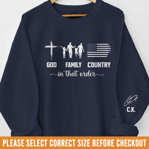 Republican State Unisex Sweatshirt, Hoodie With Design On Sleeve - US Patriotic Pride Gifts For Conservative Supporters, CK Legacy Edition - God Above, Family Within, Country Always