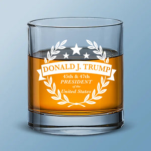 45 47 Republican State Whiskey Glass - US Patriotic Pride Gifts For Conservative Supporters, Wine, Bourbon, Whiskey Lovers - Raise A Toast To Freedom