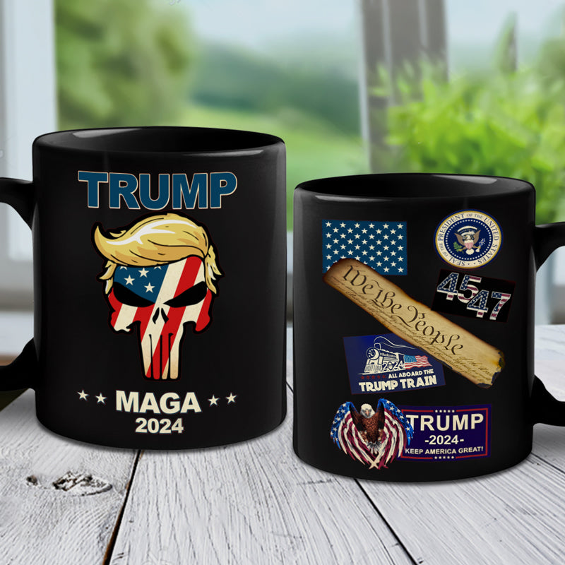 MAGA 2024, We The People Stand With Trump - Trump Election Black Mug