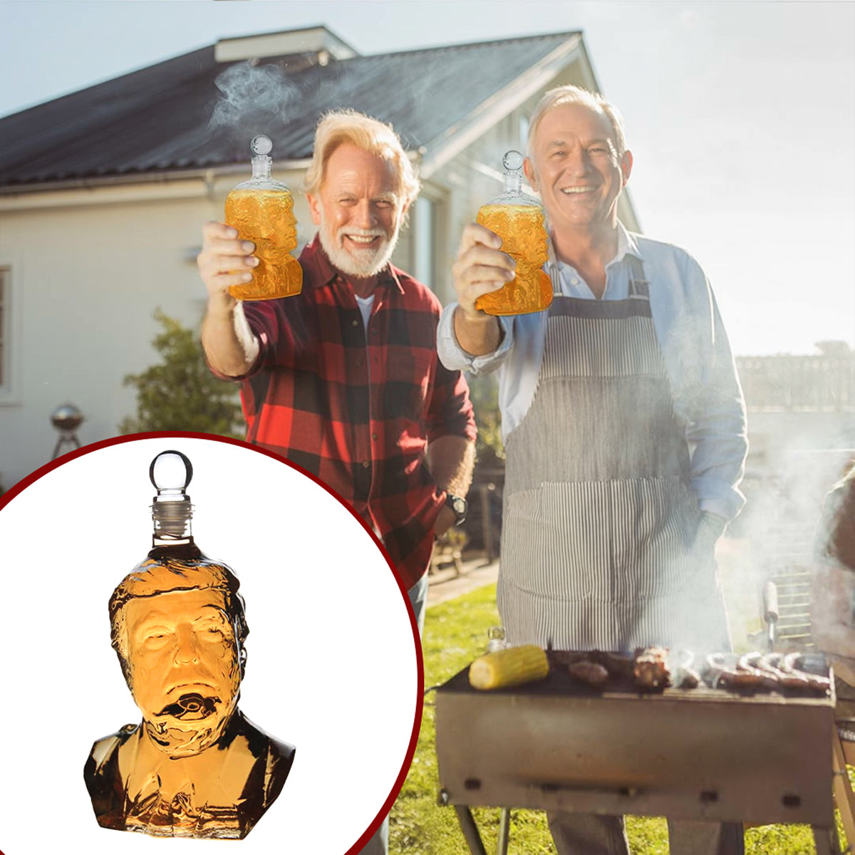 45 47 Republican State Whiskey Decanter - US Patriotic Pride Gifts For Conservative Supporters, Wine, Bourbon, Whiskey Lovers - In Strength We Stand