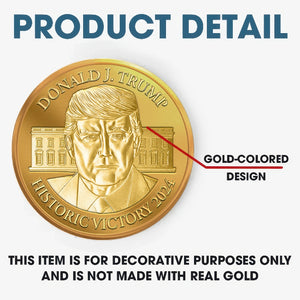 Let’s Move Forward With Confidence And Unity - US Elections Gold-Colored Coin