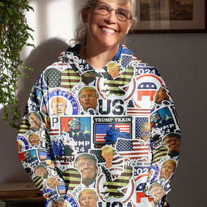 Trump Train 2024 - All-Over Printed Hoodie