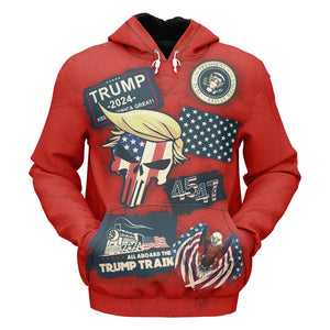 Trust The Plan Trump 45-47 - All-Over Printed Hoodie