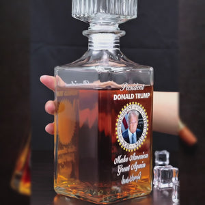 Distilled For Patriots - US Patriotic Pride Glass Whiskey Bottle