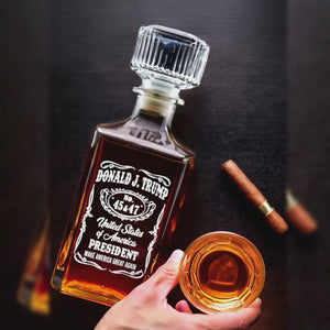 45 47 Republican State Glass Whiskey Decanter, Whiskey Bottle - US Patriotic Pride Gifts For Conservative Supporters, Wine, Bourbon, Whiskey Lovers - Great President, Great Nation