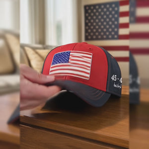 American Flag Republican State Embroidered Retro Washed Cap - US Patriotic Pride Gifts For Conservative Supporters - Stay Bold, Stay Free